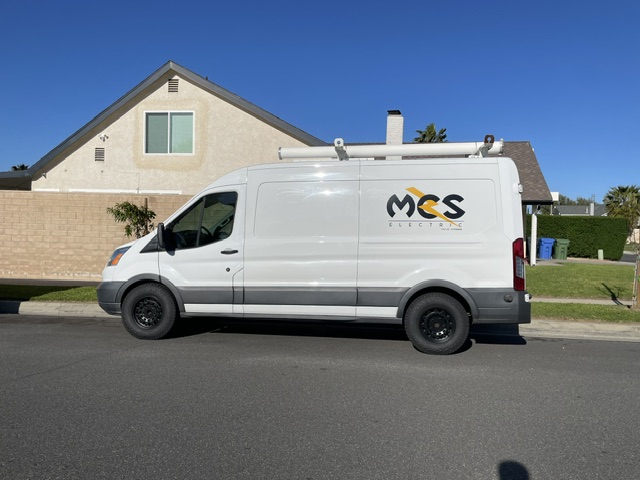 Side view of an MCS Electric service van
