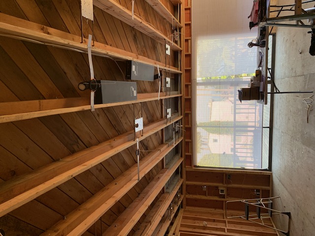 Electrical rough-in above a room during a remodel