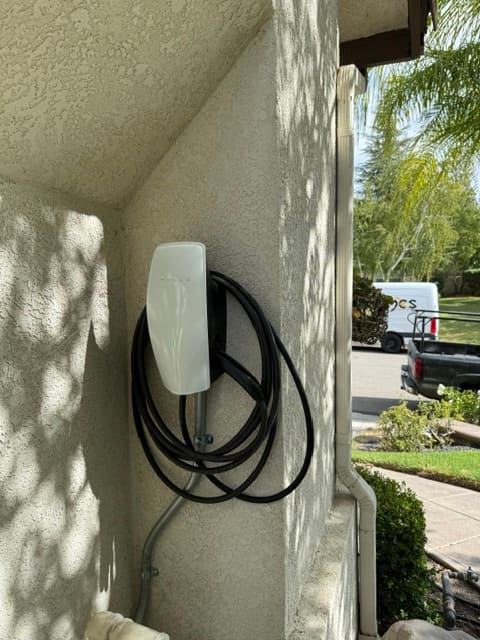 Outdoor Tesla Wall Connector installation