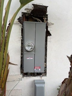 Exterior main panel and meter installation during an upgrade