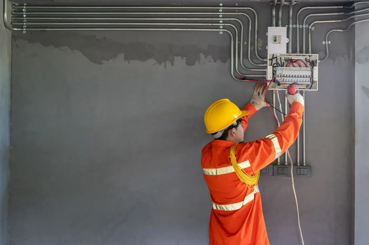 Electrical work at a distribution panel