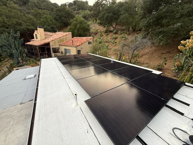Rooftop solar panel installation